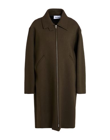 Hache Woman Coat Dark Green Size 8 Viscose, Wool In Green