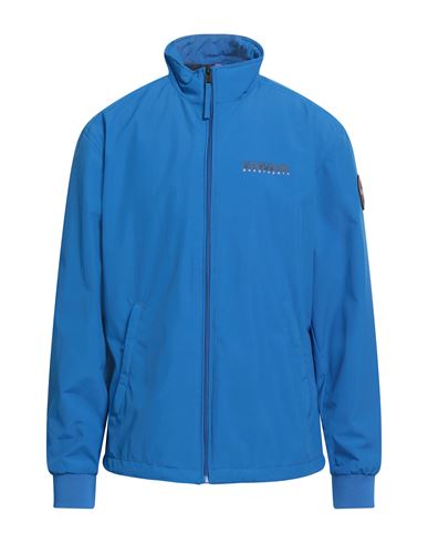 Napapijri Man Jacket Bright Blue Size L Polyamide In Blue