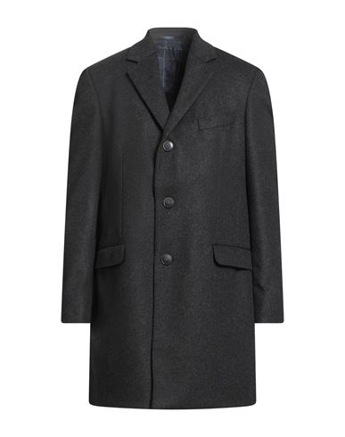 Hackett Man Coat Charcoal Size 44 Wool, Cashmere In Multi