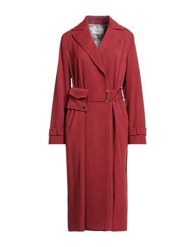 Agnona Woman Overcoat & Trench Coat Rust Size 10 Wool, Elastane In Red