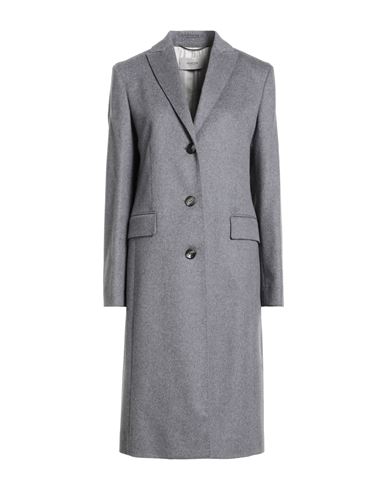 Agnona Woman Coat Grey Size 6 Cashmere In Gray