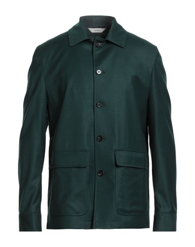 Paoloni Man Jacket Dark Green Size 44 Virgin Wool, Elastane In Green