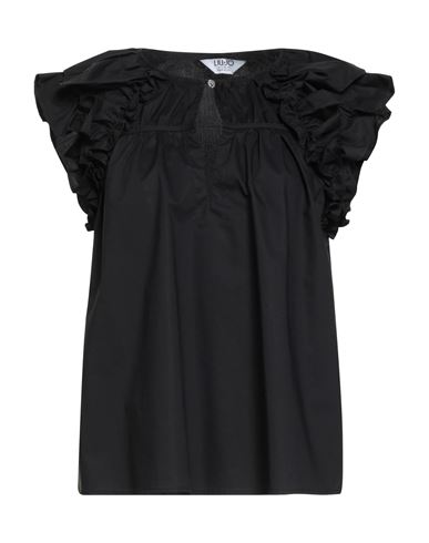 Liu •jo Woman Top Black Size 10 Cotton In Black