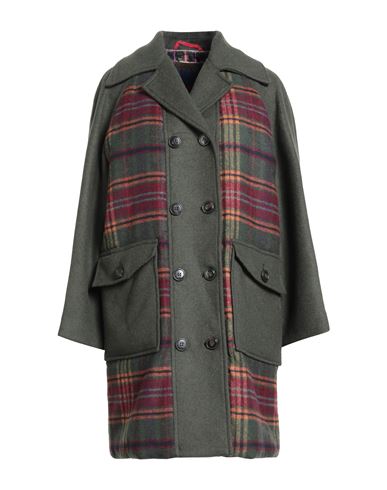 Max & Co . Pony Ride Woman Coat Military Green Size 10 Wool, Polyester, Acrylic, Polyamide In Green