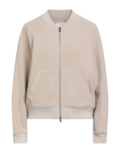 Peserico Woman Jacket Sand Size 6 Cotton, Wool, Cashmere, Polyester In Neutral