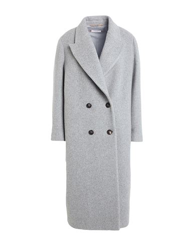 Peserico Easy Woman Coat Grey Size 6 Wool In Gray