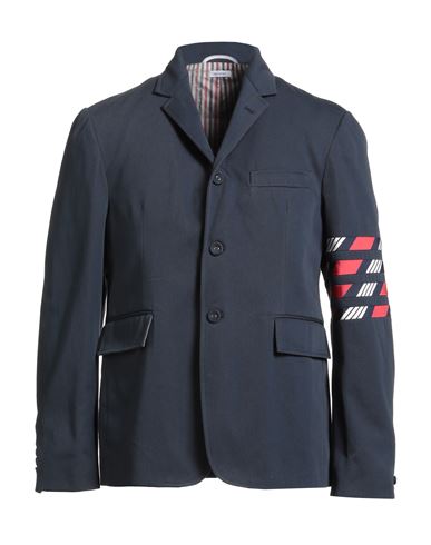 Thom Browne Man Blazer Navy Size 4 Cotton In Blue