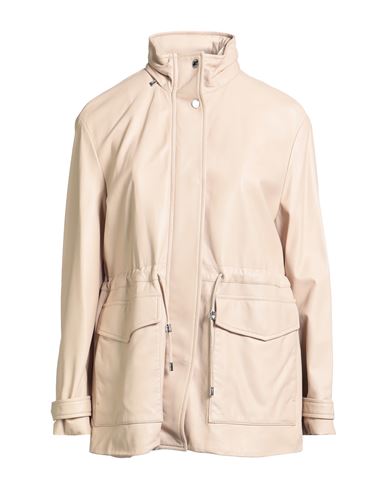 Moorer Woman Jacket Beige Size 4 Leather, Polyamide, Polyurethane In Neutral
