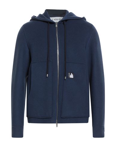 Lanvin Man Jacket Navy Size 40 Wool, Cashmere In Blue