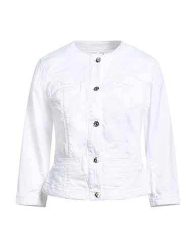 Liu •jo Woman Denim Outerwear White Size 10 Cotton, Elastane In White