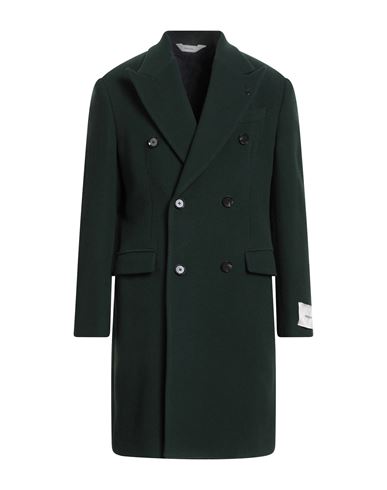 Paoloni Man Coat Green Size 44 Virgin Wool, Polyamide In Black