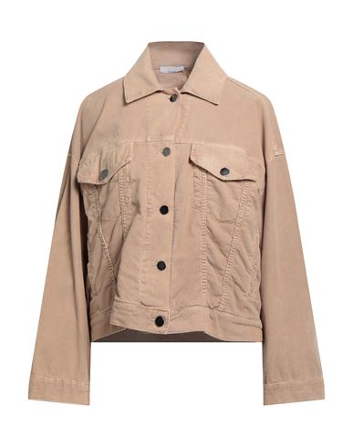 Peserico Easy Woman Jacket Camel Size 6 Cotton, Elastane In Neutral
