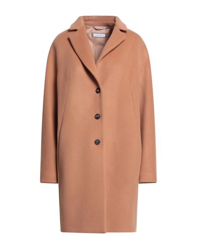 Peserico Easy Woman Coat Camel Size 6 Wool, Plastic In Neutral