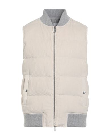 Eleventy Platinum Man Vest Beige Size 40 Cotton, Cashmere, Elastane In White