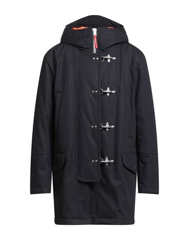 Fay Archive Man Coat Midnight Blue Size Xl Cotton, Polyamide In Black