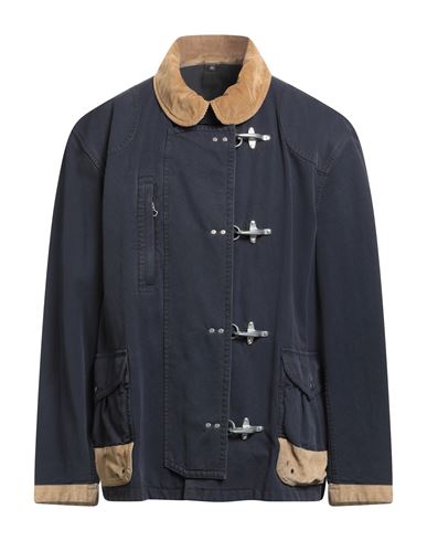 Fay Archive Man Jacket Midnight Blue Size Xxl Cotton, Calfskin In Black