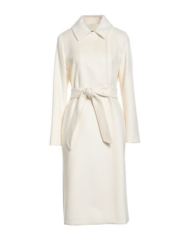 Max Mara Studio Woman Coat Off White Size 8 Virgin Wool In White