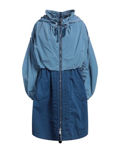 High Woman Overcoat & Trench Coat Light Blue Size 12 Nylon, Cotton In Blue
