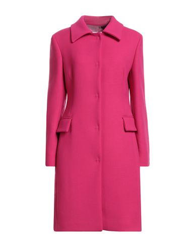 Annie Paris Woman Coat Fuchsia Size 8 Wool, Polyamide In Pink