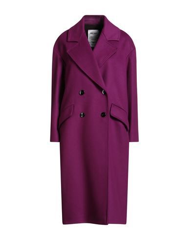 Annie Paris Woman Coat Mauve Size L Virgin Wool, Polyamide, Cashmere In Multi