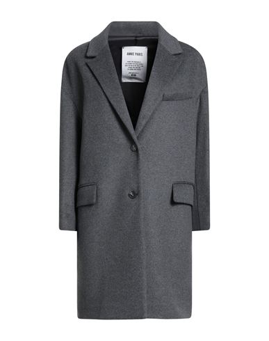 Annie Paris Woman Coat Charcoal Size S Virgin Wool, Polyamide, Cashmere In Gray