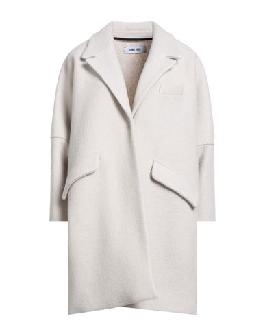 Annie Paris Woman Coat Light Grey Size M/l Virgin Wool In White
