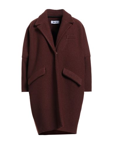 Annie Paris Woman Coat Chocolate Brown Size M/l Virgin Wool In Brown