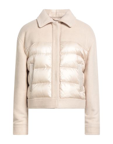 Peserico Woman Puffer Beige Size 6 Wool, Viscose, Polyamide In Neutral