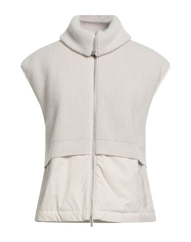 Peserico Woman Vest Off White Size 8 Cotton, Polyamide, Merino Wool, Cashmere, Metal