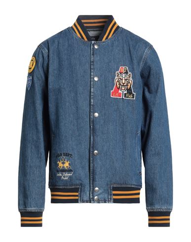 La Martina Man Denim Outerwear Blue Size Xl Cotton In Blue