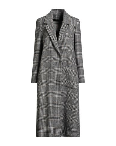 Shirtaporter Woman Coat Black Size 10 Wool, Polyamide, Polyester In Gray