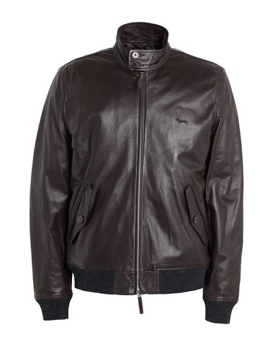 Harmont & Blaine Man Jacket Dark Brown Size L Leather In Brown