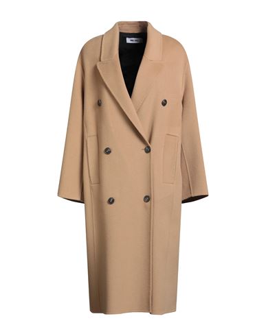 Annie Paris Woman Coat Camel Size M Virgin Wool, Polyamide In Brown