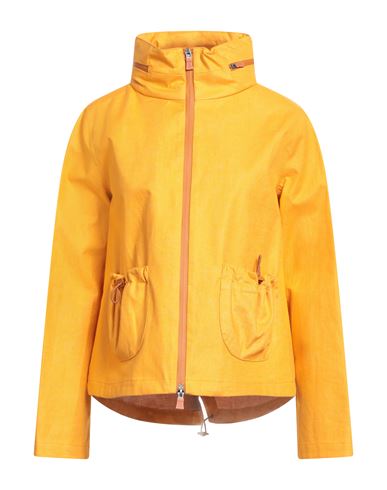 Herno Laminar Woman Overcoat & Trench Coat Mandarin Size 12 Linen, Polyurethane In Yellow