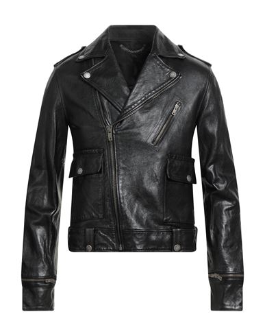 Golden Goose Regular Fit Leather Jacket With Zip Closure In Black
