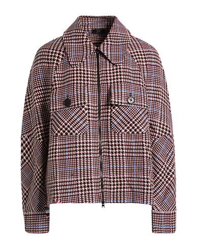 Marc Cain Woman Jacket Red Size 5 Virgin Wool, Acrylic In Brown