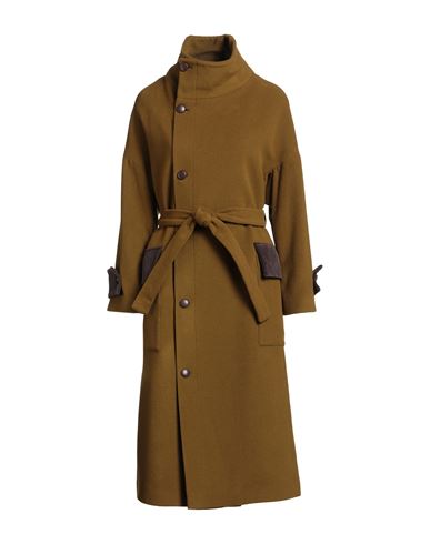 Guttha Woman Coat Khaki Size 6 Polyester, Nylon In Brown