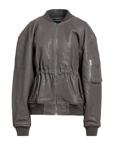 David Koma Woman Jacket Grey Size 4 Leather In Gray