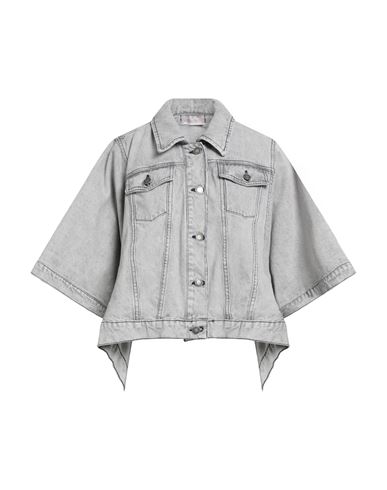 Motel Woman Denim Outerwear Grey Size M Cotton In Gray