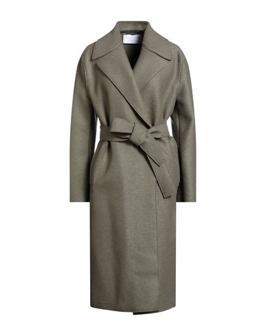 Harris Wharf London Woman Coat Military Green Size 6 Virgin Wool In Green