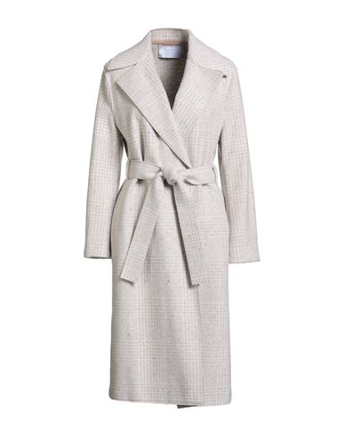 Harris Wharf London Woman Overcoat & Trench Coat Off White Size 8 Wool, Silk, Cotton, Viscose In Gray