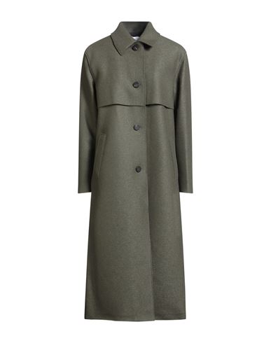 Harris Wharf London Woman Coat Military Green Size 8 Virgin Wool In Green