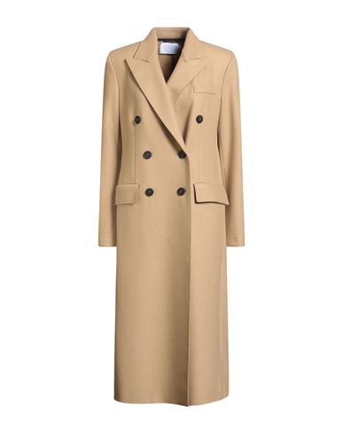 Harris Wharf London Woman Overcoat & Trench Coat Sand Size 6 Virgin Wool, Cashmere In Brown