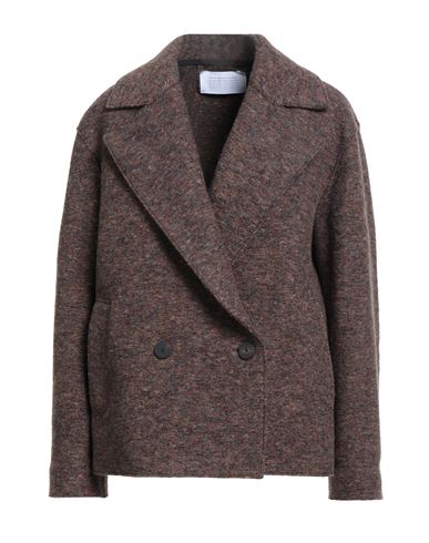 Harris Wharf London Woman Coat Chocolate Brown Size 8 Wool In Gray