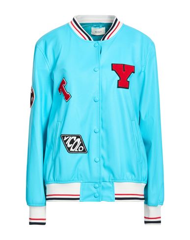 Vicolo Woman Jacket Azure Size S Viscose, Polyurethane, Nylon In Blue