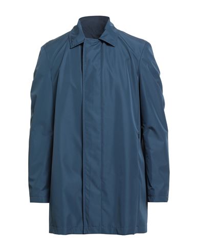 Twenty-one By Antonio Carnevale Man Overcoat & Trench Coat Slate Blue Size 44 Polyester In Blue
