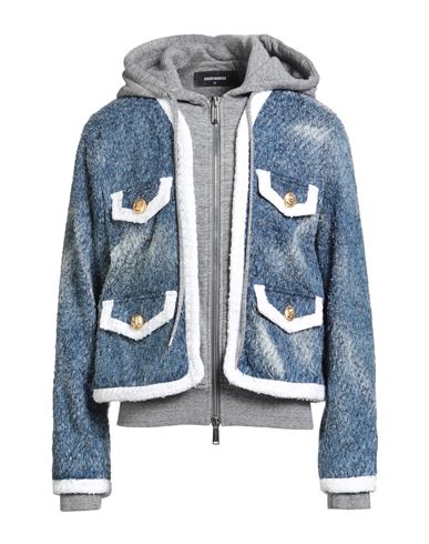 Dsquared2 Man Jacket Blue Size 42 Viscose, Polyester, Cotton In Multi