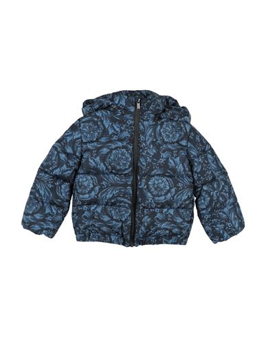 Versace Young Newborn Boy Puffer Slate Blue Size 3 Polyester In Blue