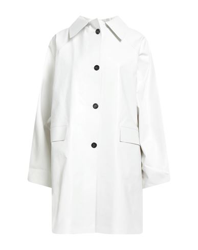 Kassl Editions Woman Overcoat & Trench Coat Off White Size M Cotton, Polyurethane, Elastane In White