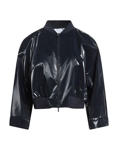 Fabiana Filippi Woman Jacket Midnight Blue Size 6 Cotton, Viscose, Merino Wool, Ecobrass In Black